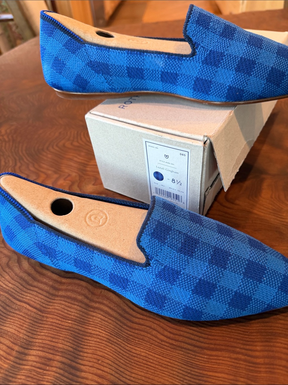 Blue Checkered women’s Rothy Slip-On Loafers